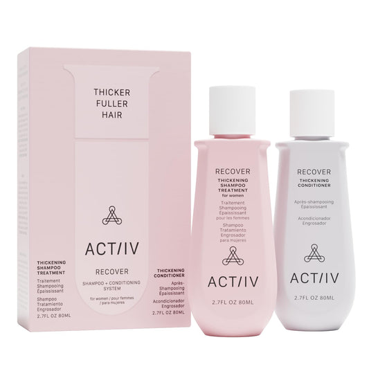 ACTIIV Recover Travel Duo For Women | Supports the Appearance of Fuller, Healthier-Looking Hair, Plant-Based, Color-Safe, Vegan, All Hair Types