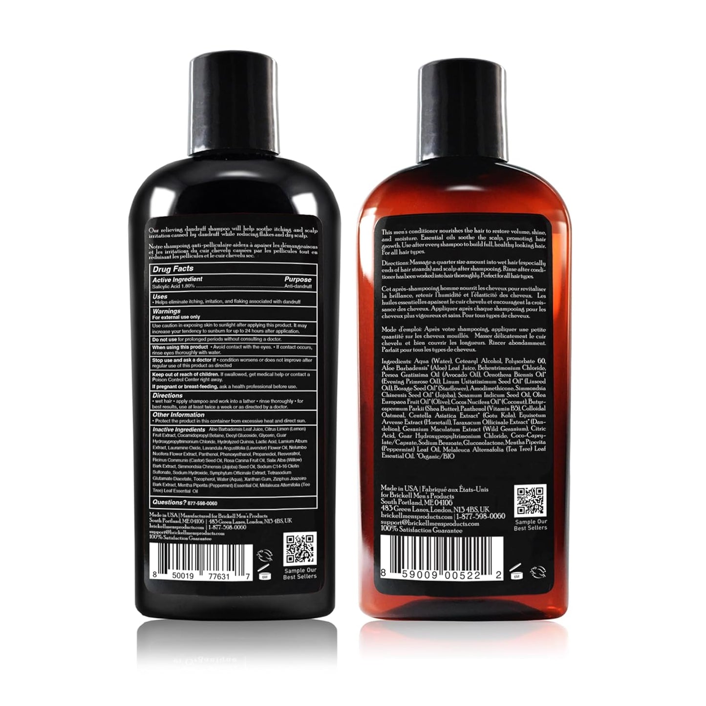 Brickell Men’s Daily Relieving Hair Care Routine, Dandruff Shampoo and Conditioner Set For Men, All Natural and Organic, Scented
