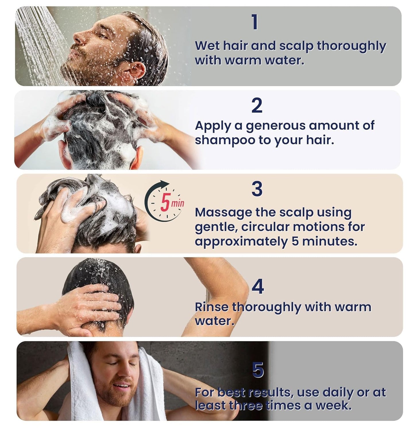 Uttse Biotion Hair Growth Shampoo for Men: Natural Thickening Shampoo with Tea Tree Oil Ginseng Mint for Hair Loss and Thinning Hair - 10.1 fl.oz, Dark Blue