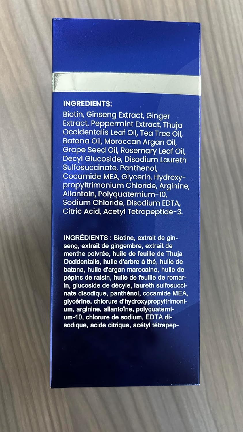 Uttse Biotion Hair Growth Shampoo for Men: Natural Thickening Shampoo with Tea Tree Oil Ginseng Mint for Hair Loss and Thinning Hair - 10.1 fl.oz, Dark Blue